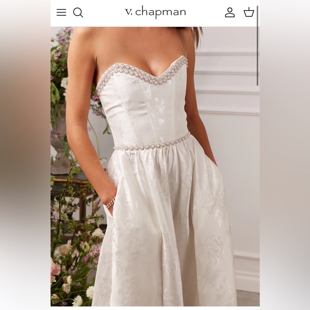 The Lucia Dress in White Baroque Floral (V. Chapman)